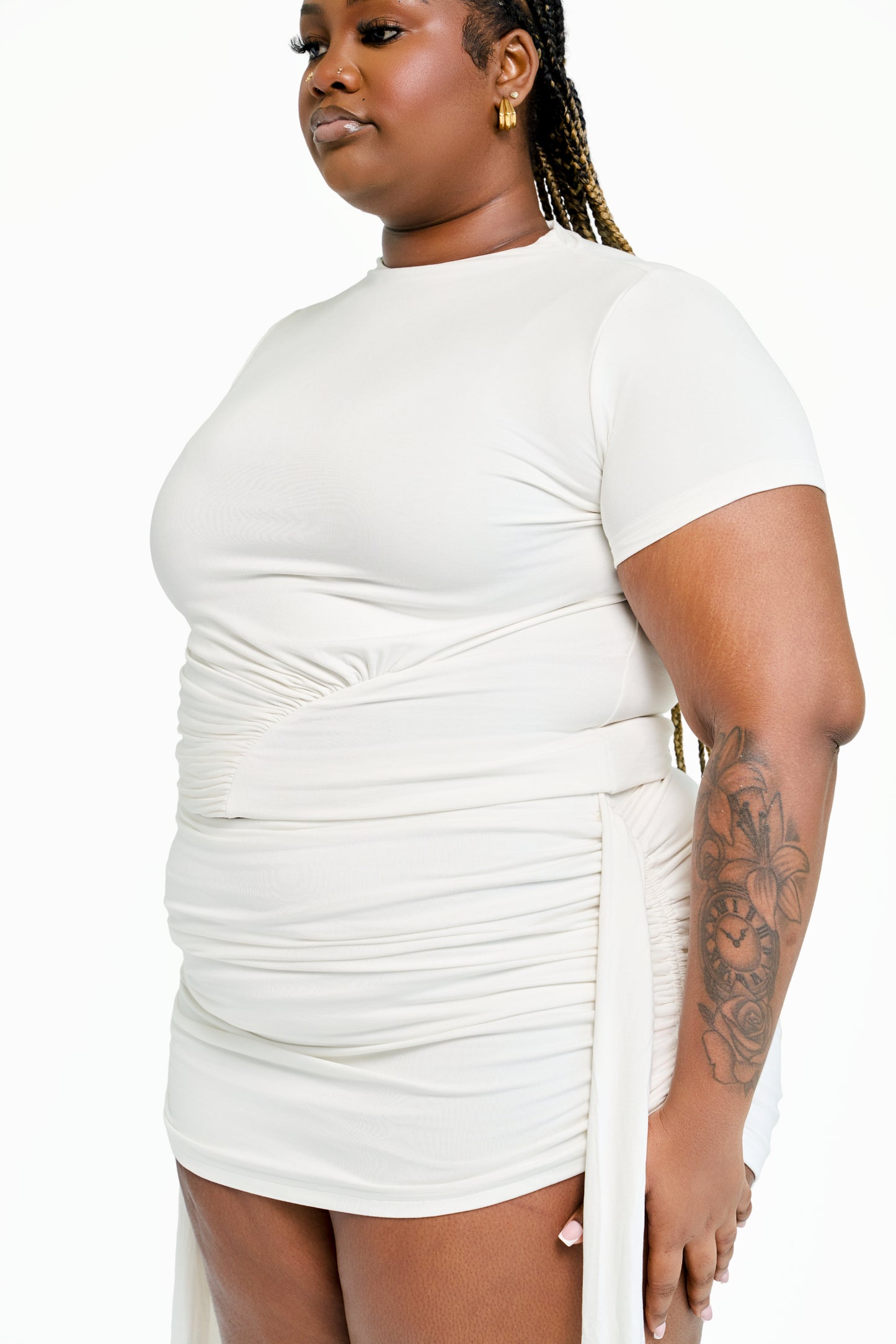 Amara Ruched Mock Neck Top