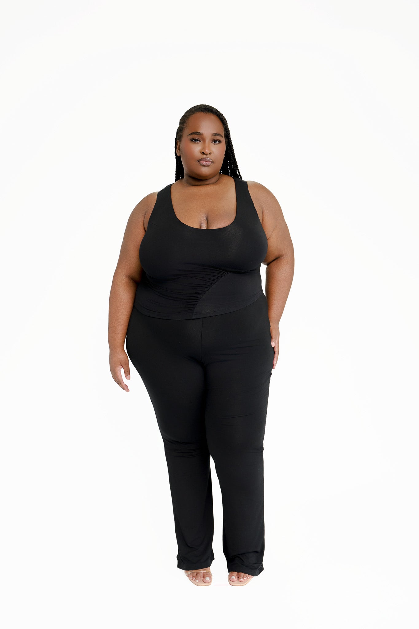 Aisha Asymmetric Ruched Tank Top