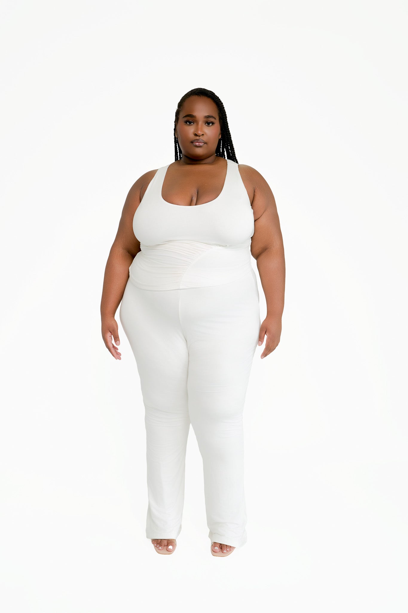 Aisha Asymmetric Ruched Tank Top