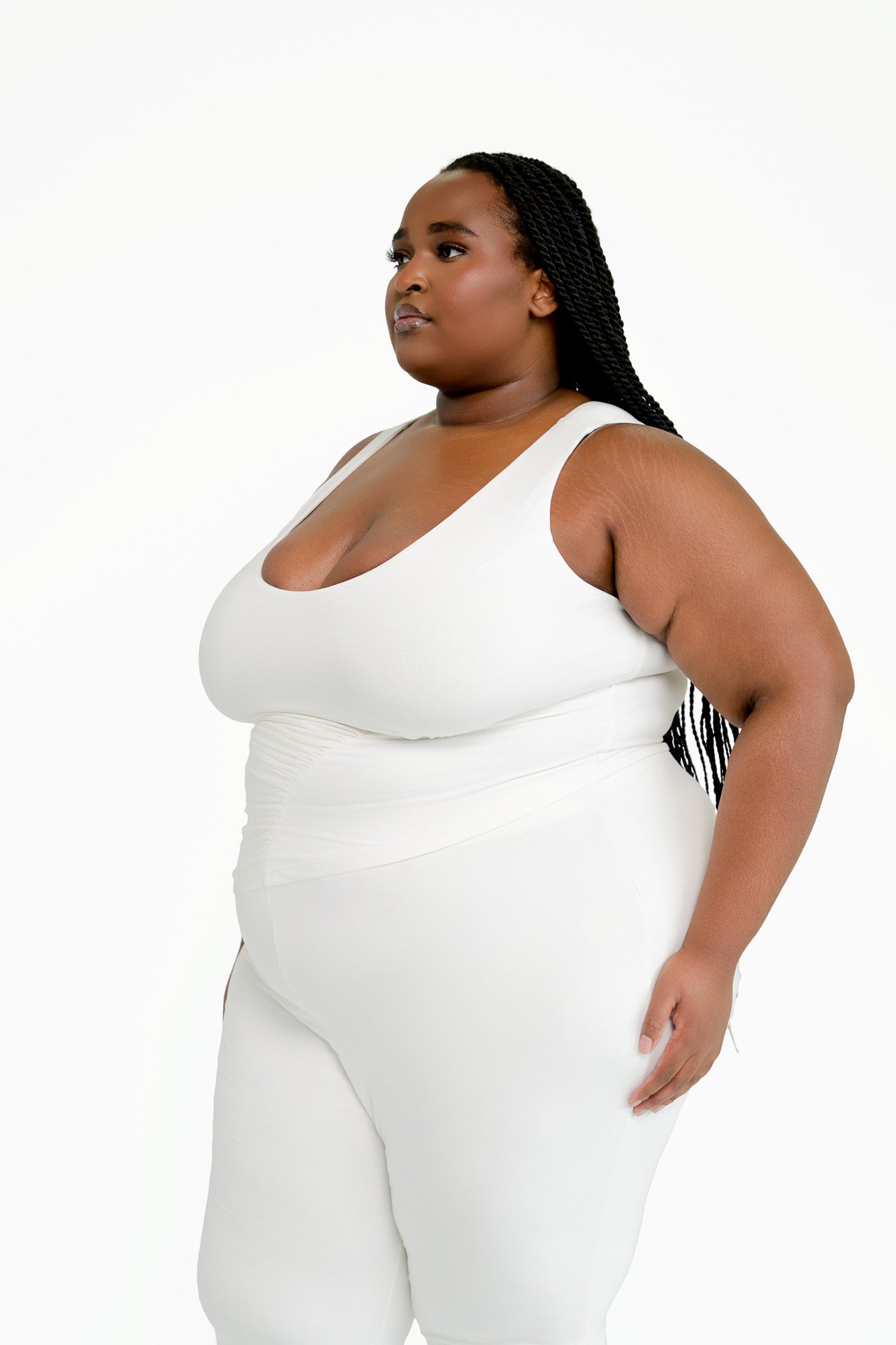 Aisha Asymmetric Ruched Tank Top